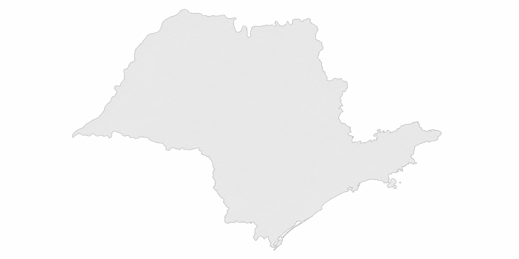 Mapa do Estado de São Paulo com unidades SeteLog